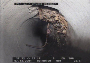 Before: augments structural integrity of pipe